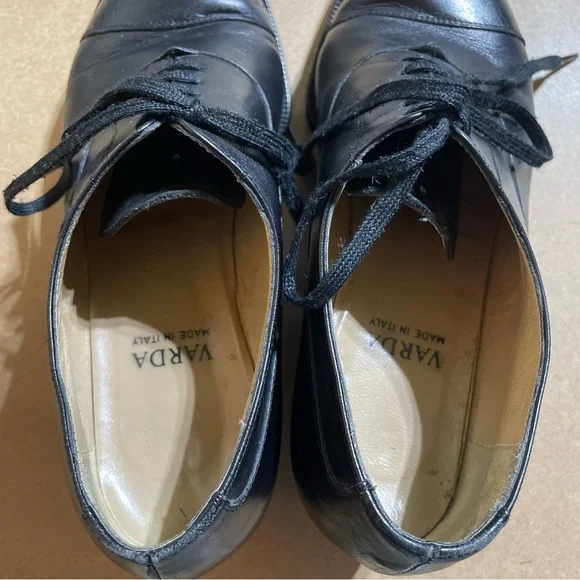 Varda Black Leather Heels - Picture 6 of 12